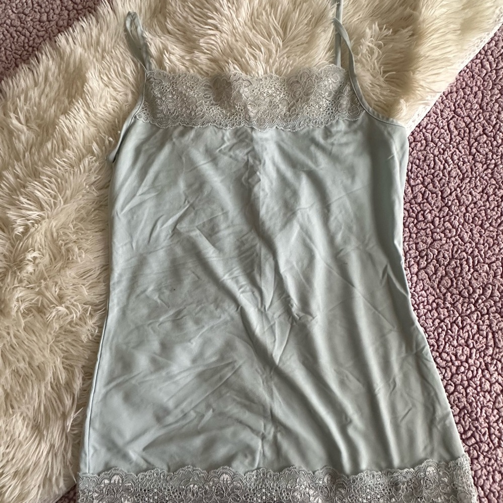 Maurices Light Blue Lace Trim Camisole